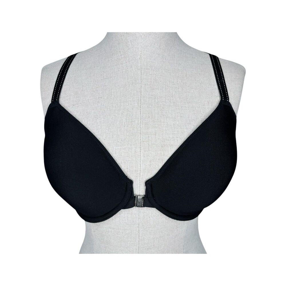 Chantelle Rive Gauche T-Back Spacer Bra sz 32DD * Racerback Lightweight Black